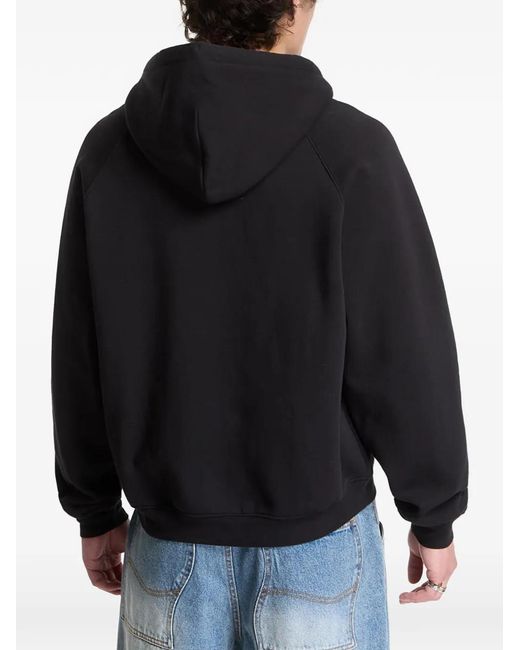 Dime Black Marathon Logo-Patch Hoodie