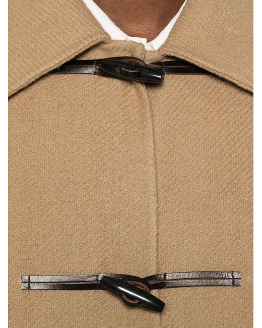 LAMRONS Natural Toggle-Fastening Coat