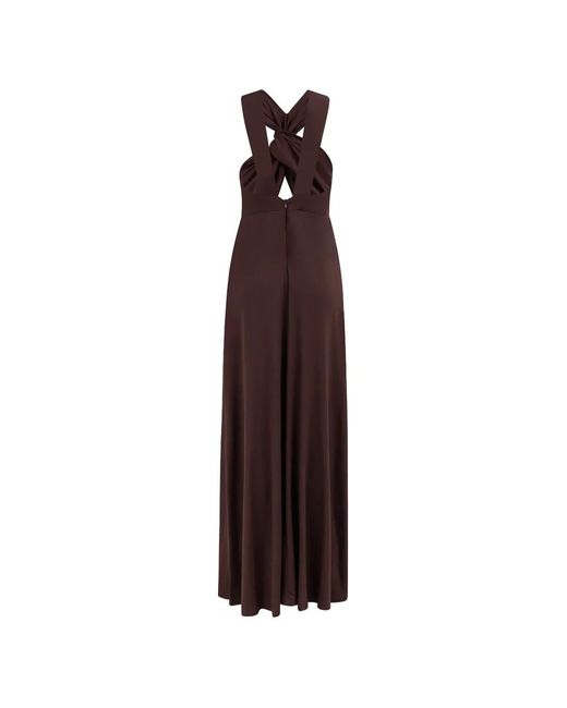 CAYET Purple Naomi Twist-Detail Cutout Maxi Dress