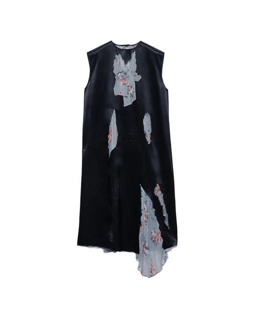 Prada Blue Devoré Satin Dress