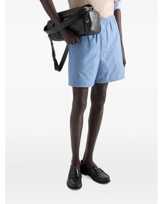 Prada Blue Chambray Bermudas for men