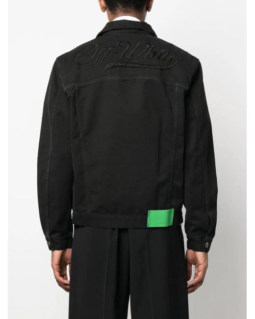 Off-White c/o Virgil Abloh Black Wave Off Canvas Skate Jacket for men