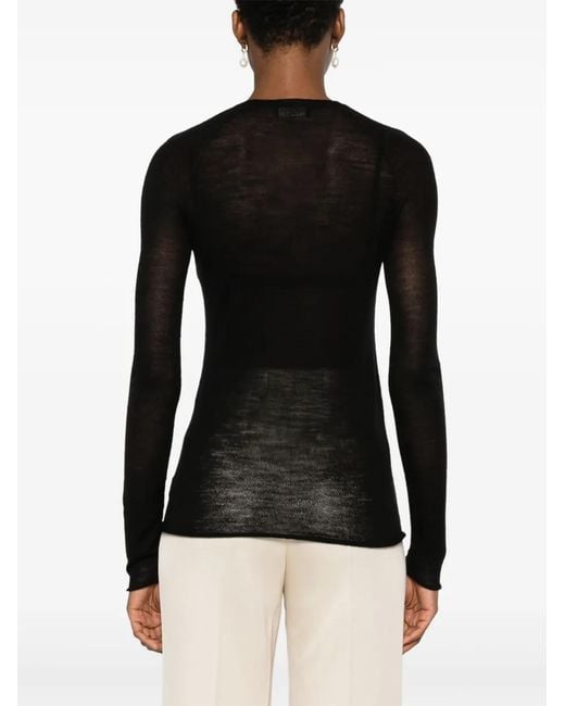 Roberto Collina Black Crew-Neck Sweater