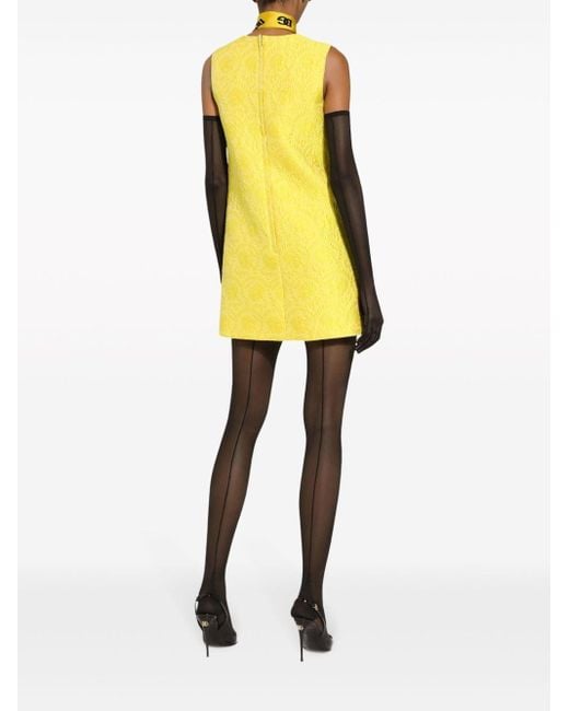 Robe courte évasée à design sans manches Dolce & Gabbana en coloris Yellow