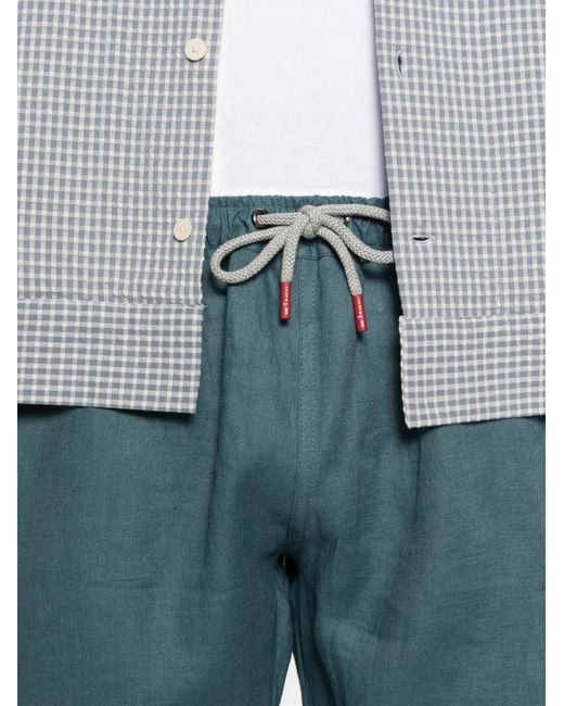 Kiton Blue Drawstring Shorts for men