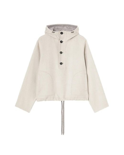 RETORI White Drawstring-Hem Wool Anorak