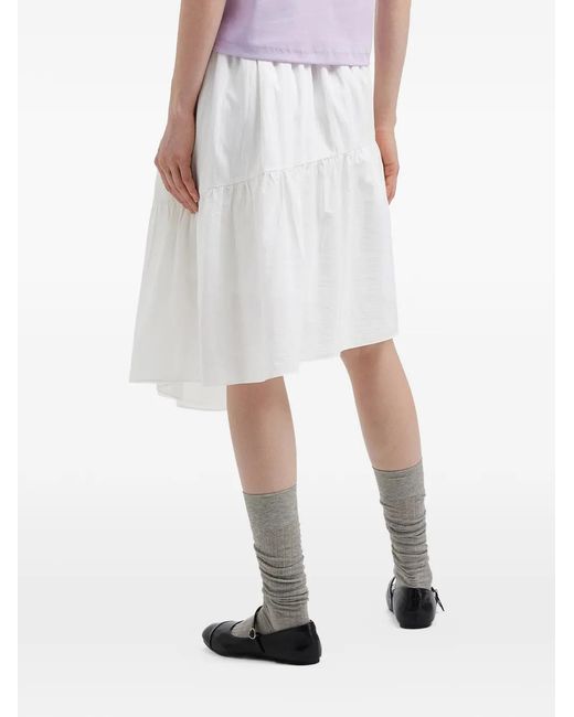 B+ AB White Asymmetric Mini Skirt
