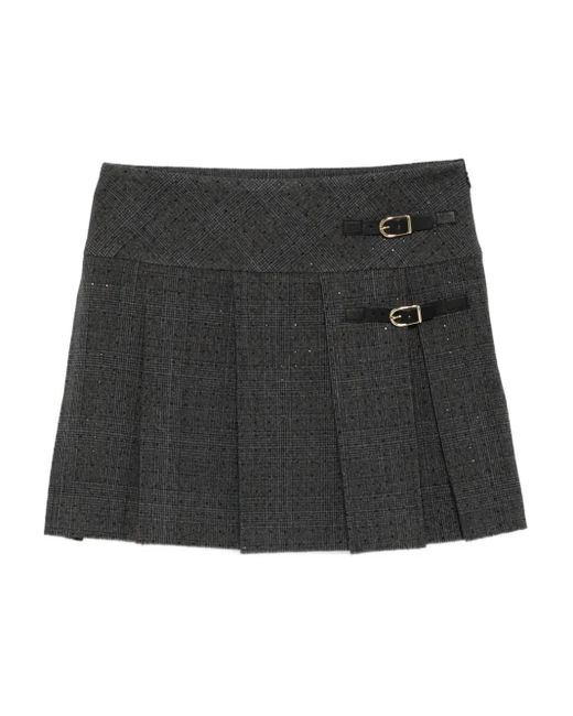 Sandro バックル プリーツスカート Black