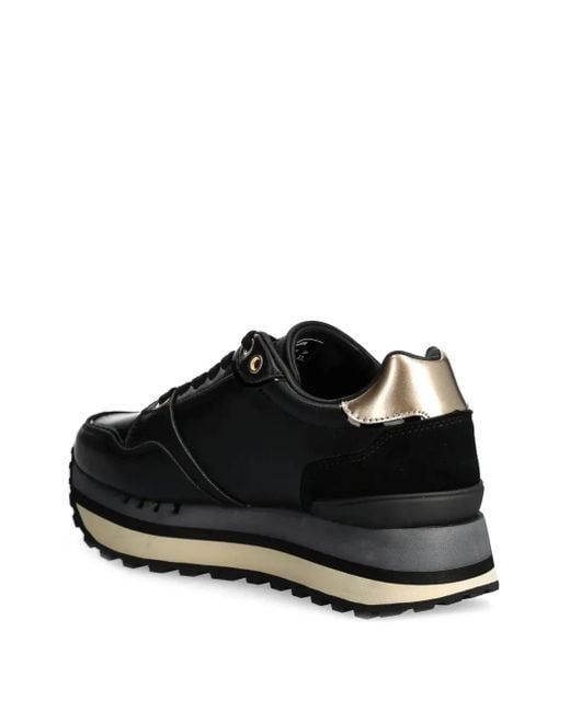 Blauer Black Panelled Sneakers