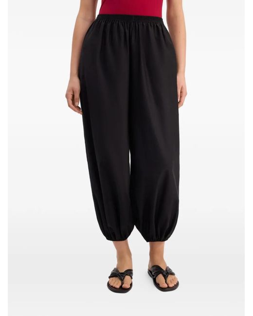Loulou de Saison Black Elastic-Waist Trousers