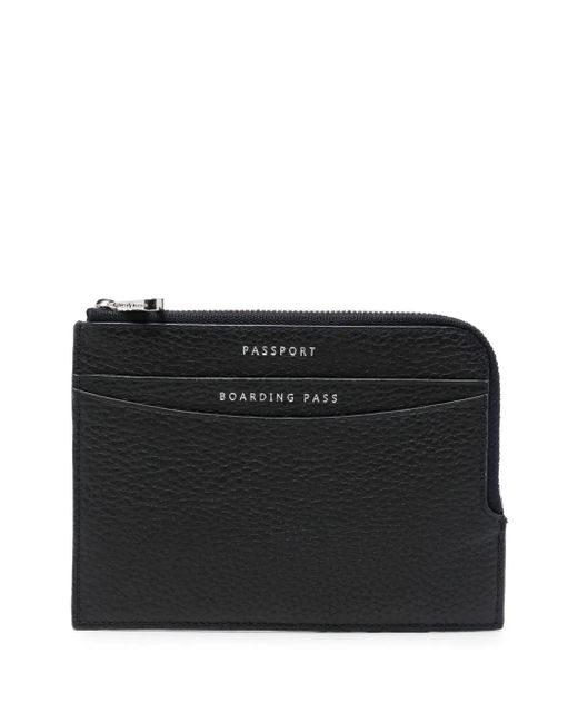 Aspinal Black Travel Leather Wallet for men