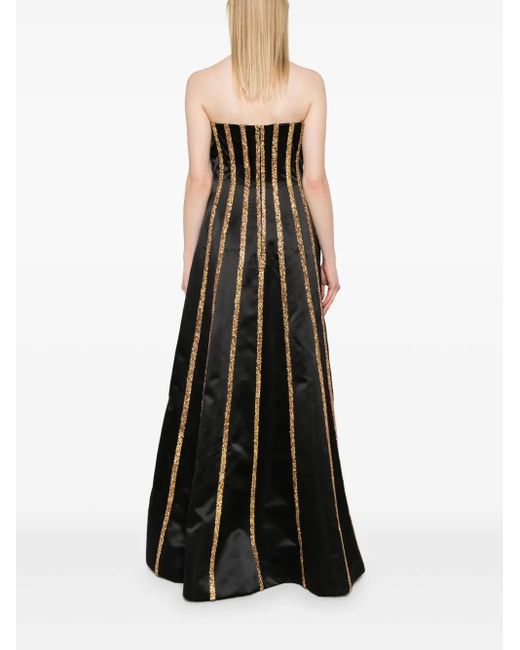 Jean Louis Sabaji Black Strapless A-Line Maxi Dress