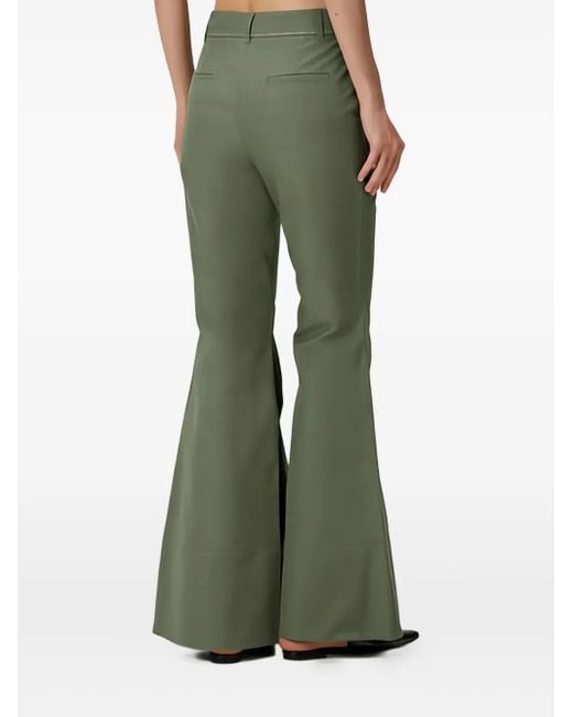Nackiyé Green Mick Split-Hem Flared Trousers