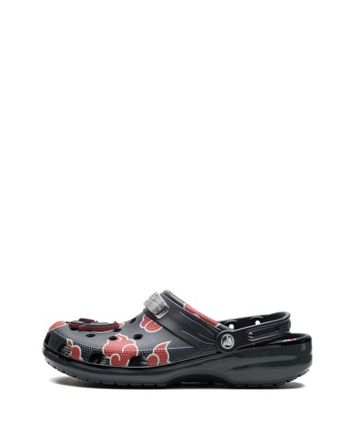 CROCSTM Black Cloud-Print Heel-Strap Clogs for men
