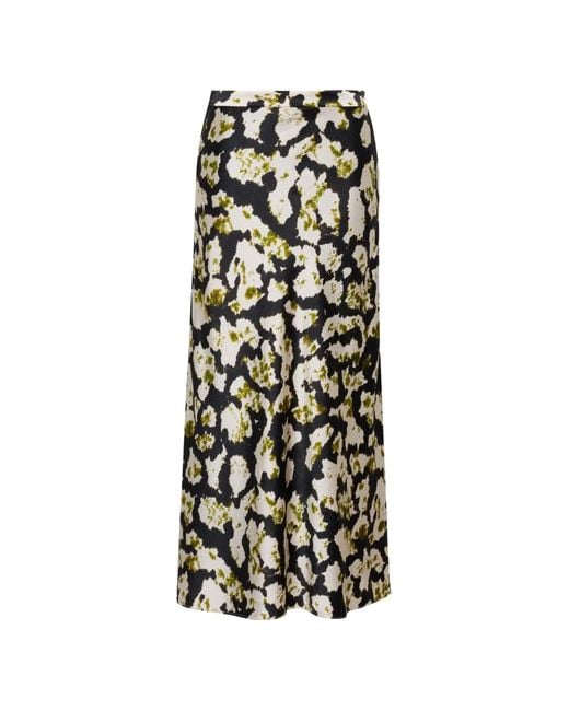 Cara Cara White Kaia Hammered-Silk Midi Skirt