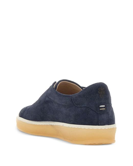 Eleventy Blue Suede Slip-On Trainers for men