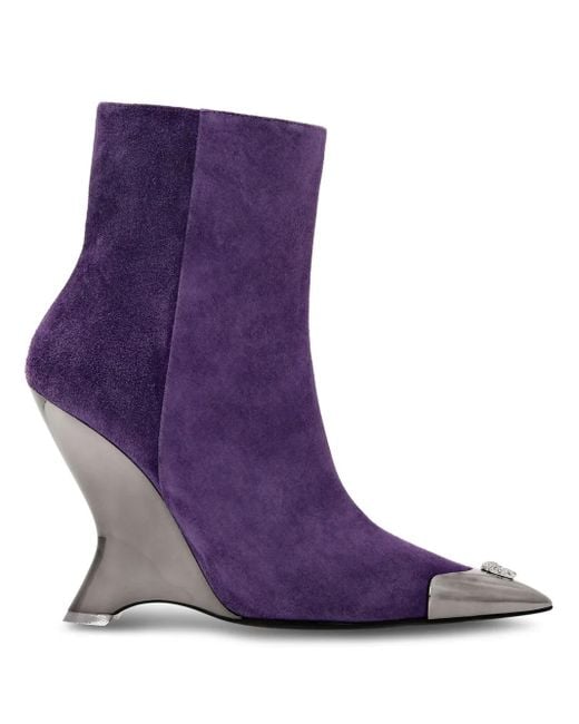 Botines con puntera en punta Philipp Plein de color Purple
