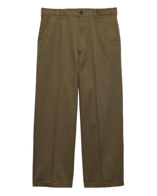 Prada Green Cotton Chinos for men