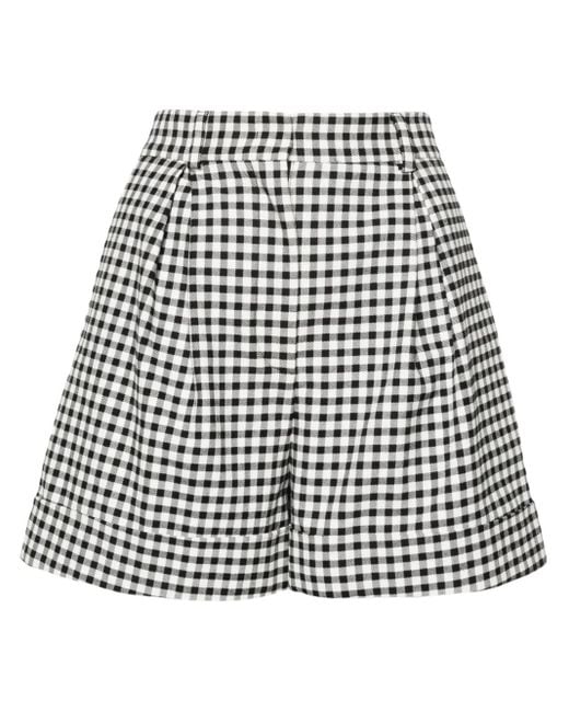 Moschino Black Gingham-Check Tailored Shorts