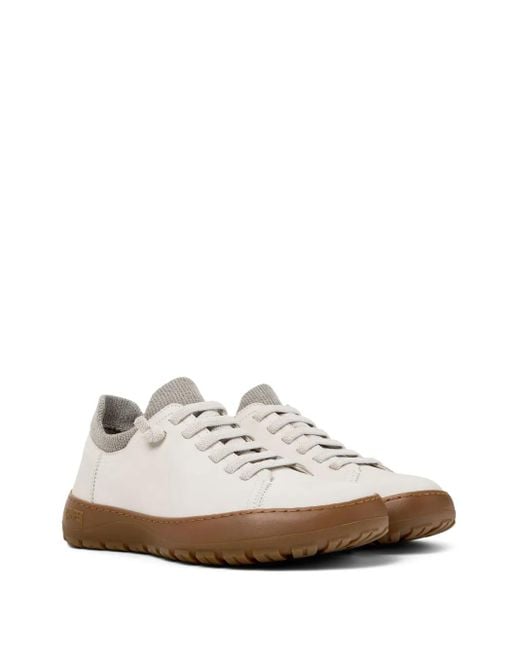 Camper White Peu Serra Lace-Up Leather Sneakers