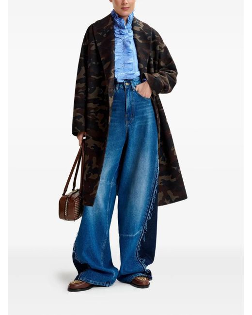 Essentiel Antwerp Black Imperfection Double-Breasted Coat