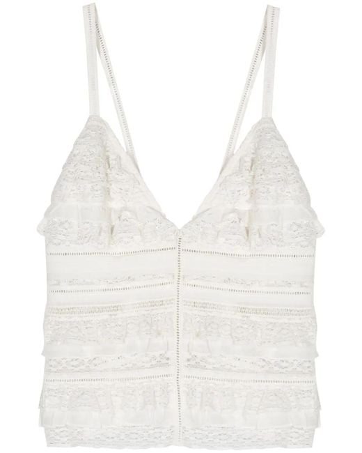 Dorothee Schumacher White Ruffle-Detail Cotton Top