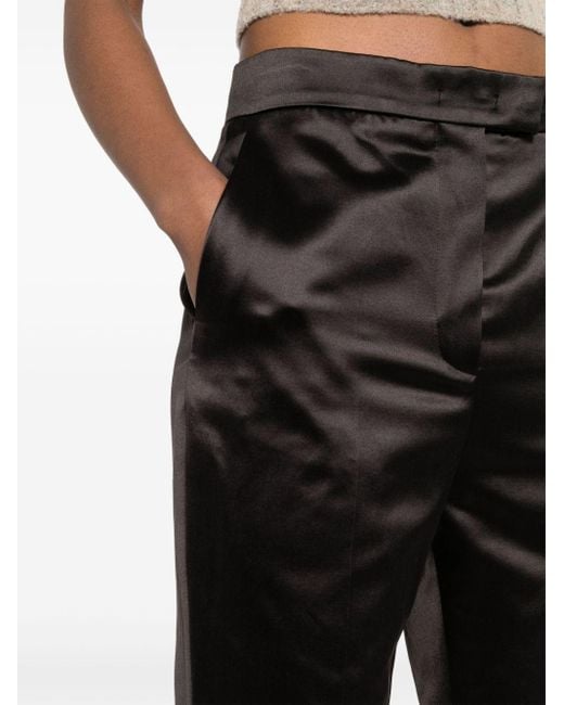 Fendi Black Bootcut Satin Trousers