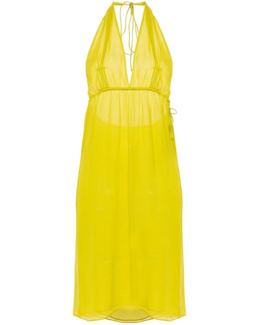 Christopher Esber Midi-jurk Met Halternek in het Yellow