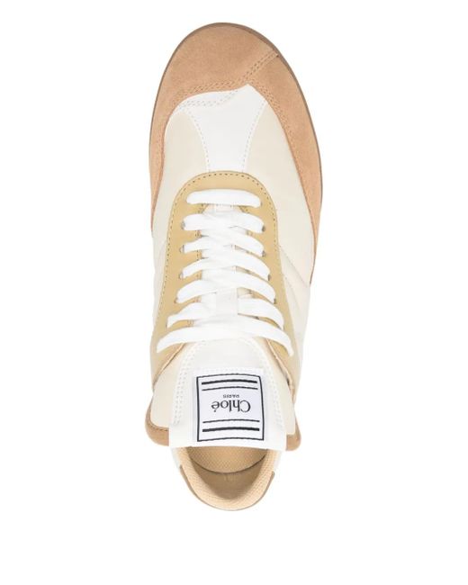 Chloé Natural Sneakers Mit Gestepptem Einsatz
