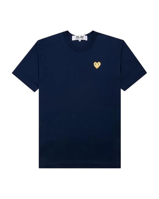COMME DES GARÇONS PLAY Blue Heart-Patch Cotton T-Shirt for men