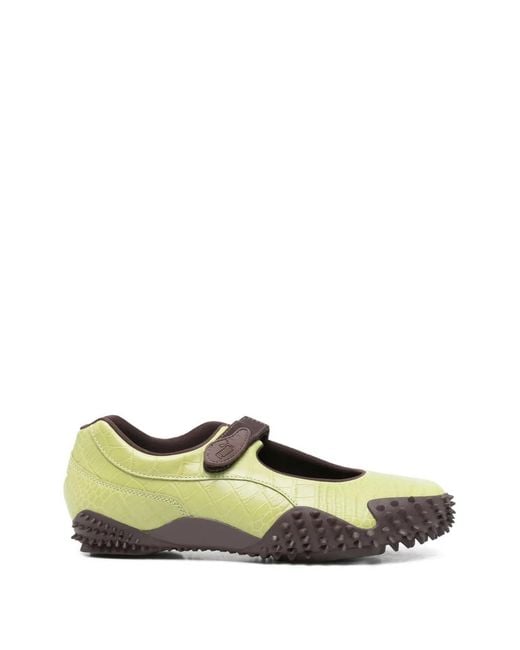 PUMA Green Mostro Fey Croc-Effect Sneakerinas