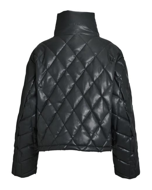 BREATH Black Quilted Funnel-Neck Jacket for men