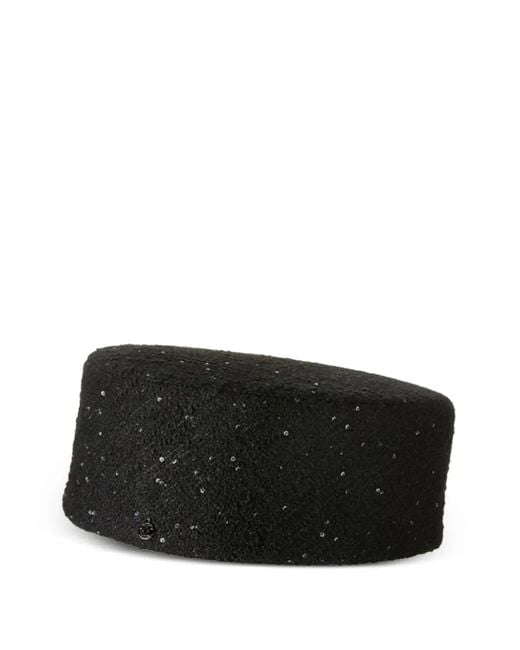 Maison Michel スパンコール カシミアハット Black