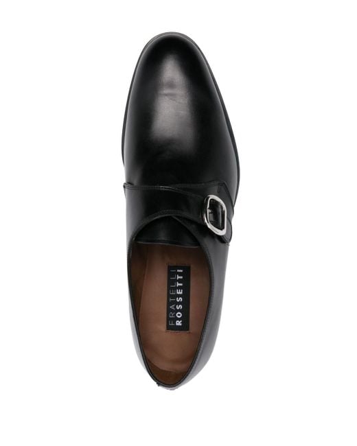 Fratelli Rossetti Black Leather Monk Shoes for men