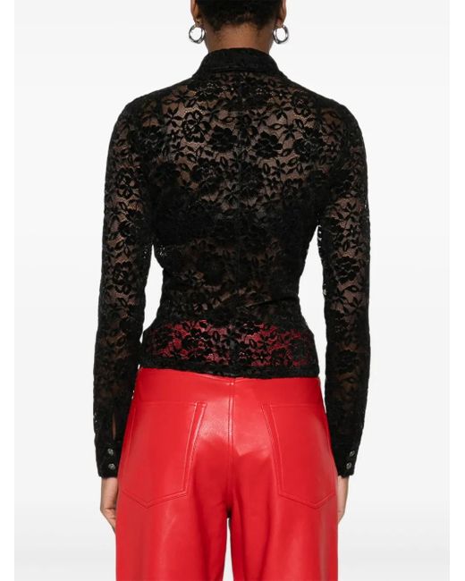 Versace Jeans Couture Black Buttoned Floral Shirt