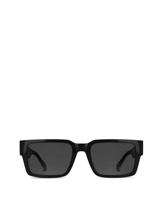 Lacoste Black Logo-Plaque Square-Frame Sunglasses for men