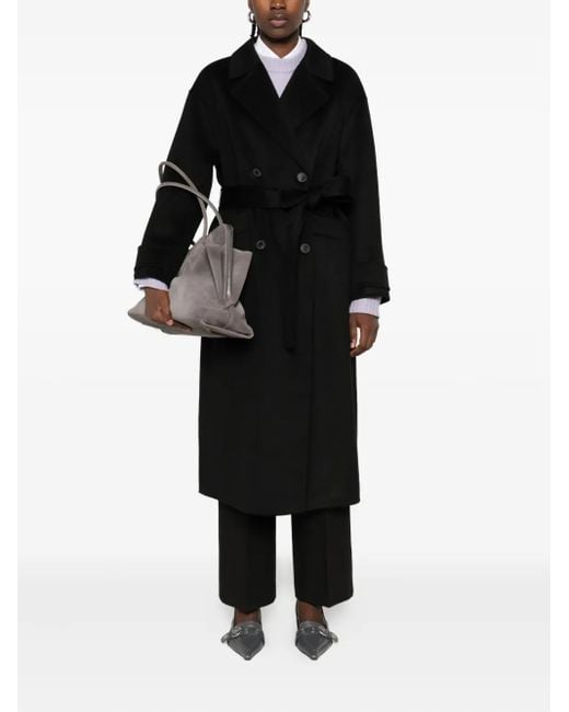 The Dynamis Studio Black Belted Double-Breasted Coat