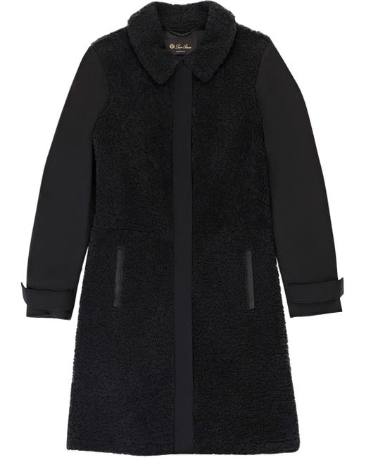 Loro Piana Capp Carlow シアリング コート Black