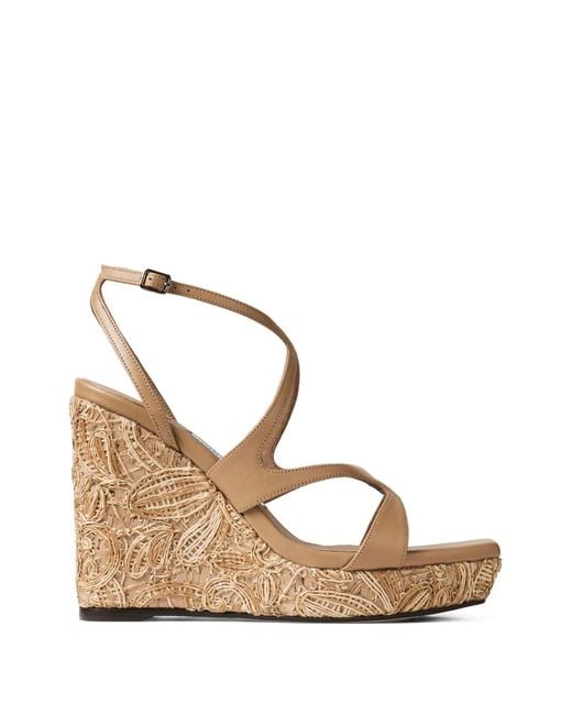 Jimmy Choo Natural Ayla 110 Strappy Heeled Espadrilles