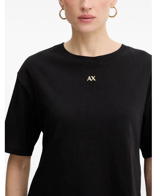 ARMANI EXCHANGE Black Logo-Detail T-Shirt