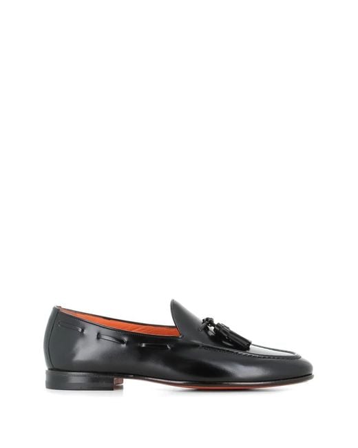 Santoni White Tassel Loafers for men