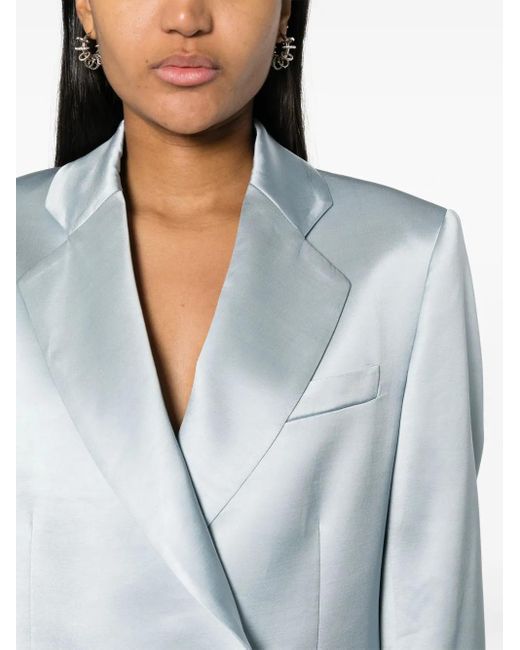 Gcds Blue Satin Single-Breasted Blazer