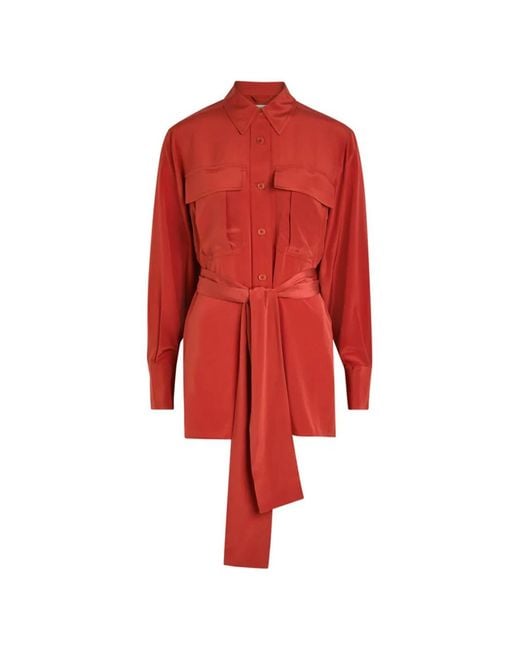 Joseph Red Yas Crepe De Soie Shirt