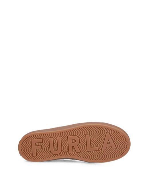 Furla Green Logo-Plaque Low-Top Sneakers