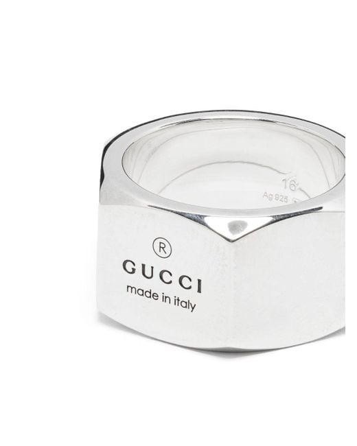 Gucci White Trademark Ring for men