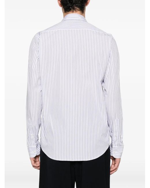 Fursac White Striped-Pattern Long-Sleeve Shirt for men