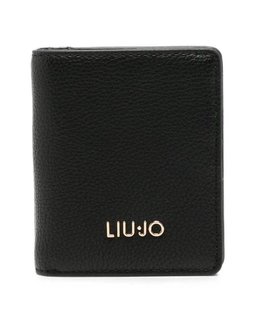 Liu Jo Black Logo-Plaque Wallet