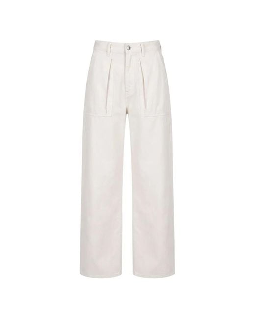 Agolde White Low Curve Utility Jeans