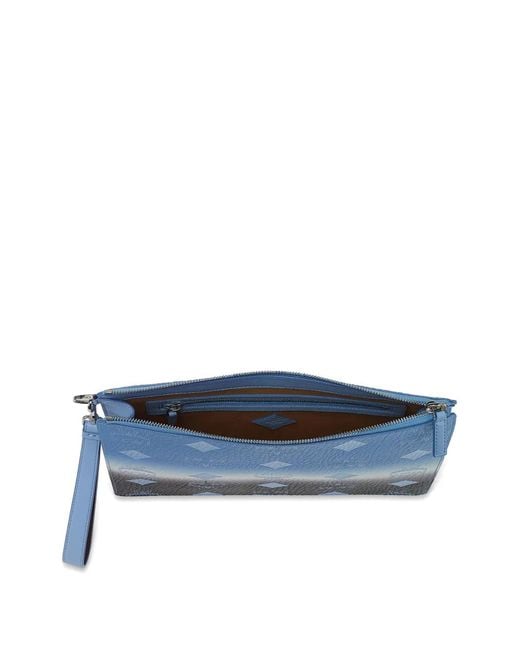 MCM Blue Gradation Wristlet Pouch