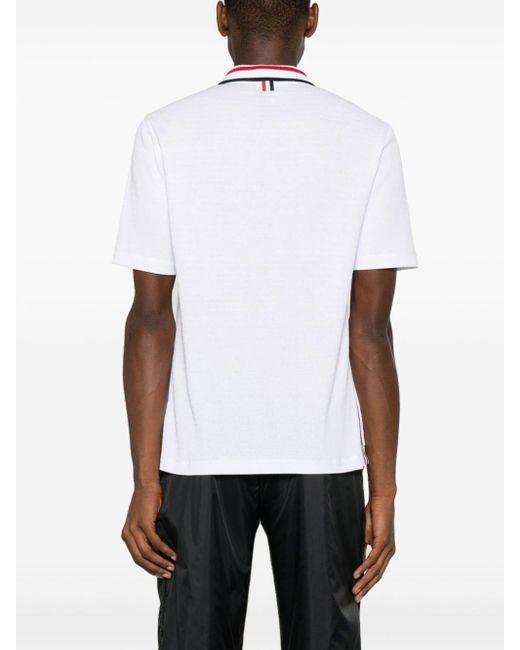 Thom Browne White Rwb-stripe Cotton Shirt for men
